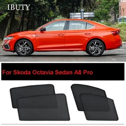 For Skoda Octavia Sedan A8 Pro 2021-2025 Magnetic Custom Car Sunshade Visor Mesh Curtain Side Window Sun Shade UV Heat Sunshield