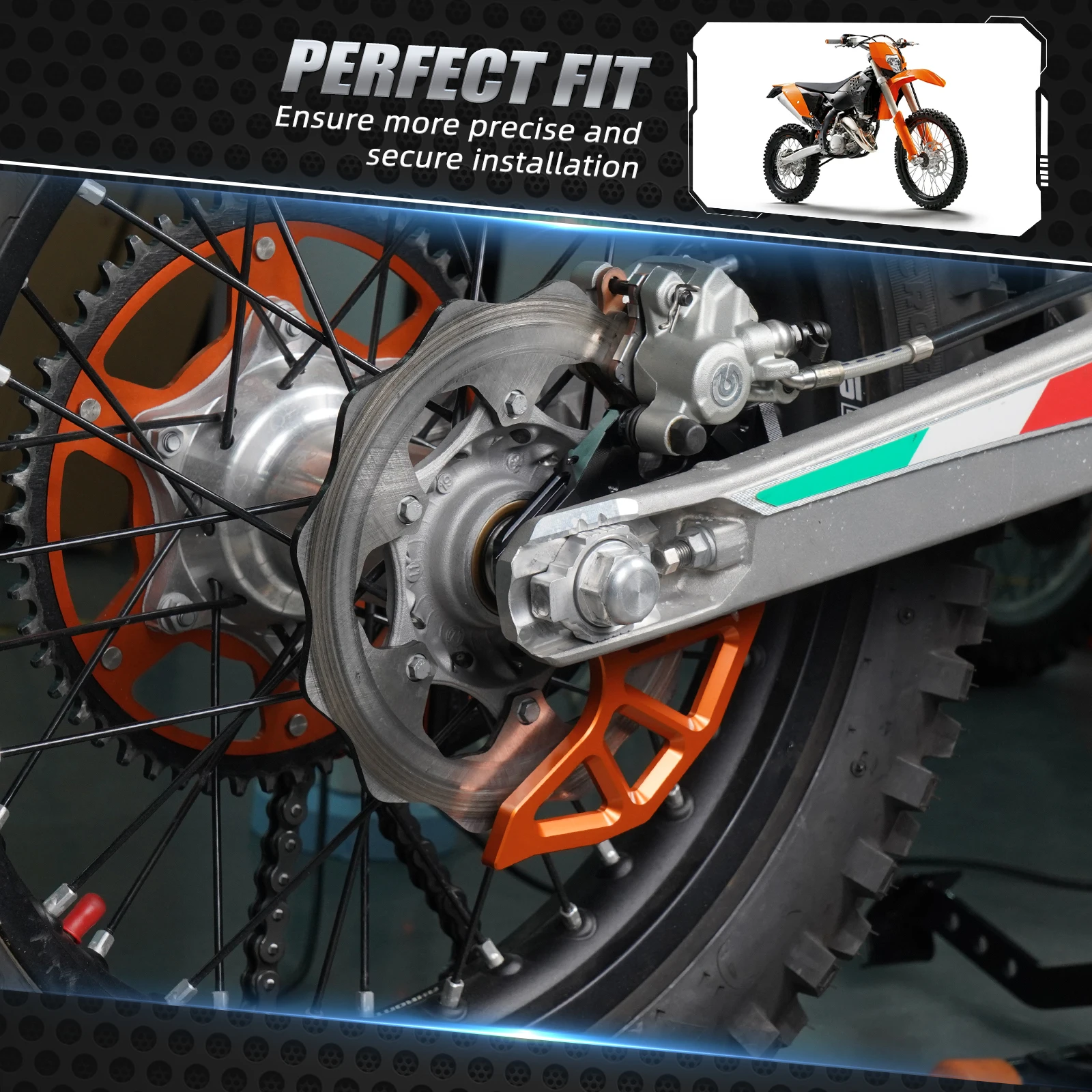 

For 2023 KTM EXC 300 TPi 6D Rear Brake Disc Cover Guard XCW XCFW EXCF 500 450 400 350 300 250 150 125 SX XC SXF XCF 2004-2022