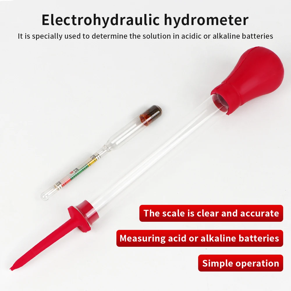 1.100-1.300 Car Battery Hydrometer Electro-hydraulic Density Meter Fast Detection Tool Acid Electrolyte Rapid Tester