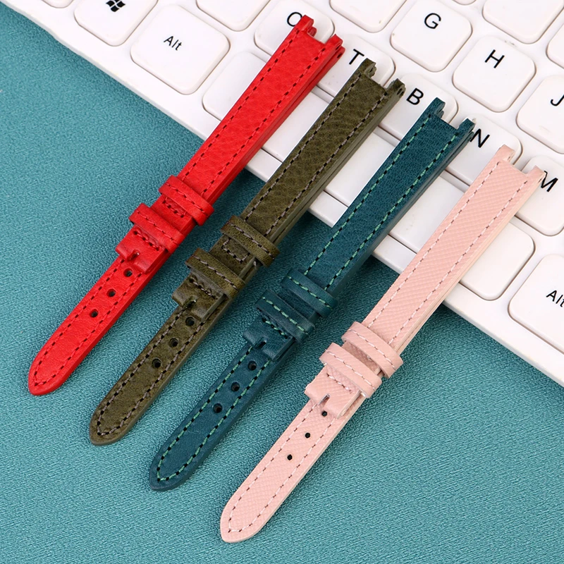 12 مللي متر الشق جلد البقر حزام الساعات ل COA-CH/Ko-ch بارك سلسلة صغيرة الأخضر ساعة 14503534 14503535 خمر حزام سوار