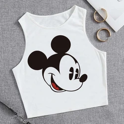 90s Y2k Vest Mickey Minnie Mouse Crop Top T-shirt Women Tank Top T Shirt Female Tshirt Clothes Kawaii Disney Cropped Tshirt