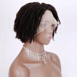 14inch kinky curly natural black virgin remy human hair wig Dreadlock Wig Twist Wigs afro curl bob wig lace parting lace wig