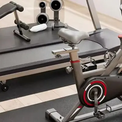 Exercise Bike Mat with Foam Core for Noise Reduction and Floor Dent Prevention Suitable for Home Gym and Apartment Workouts
