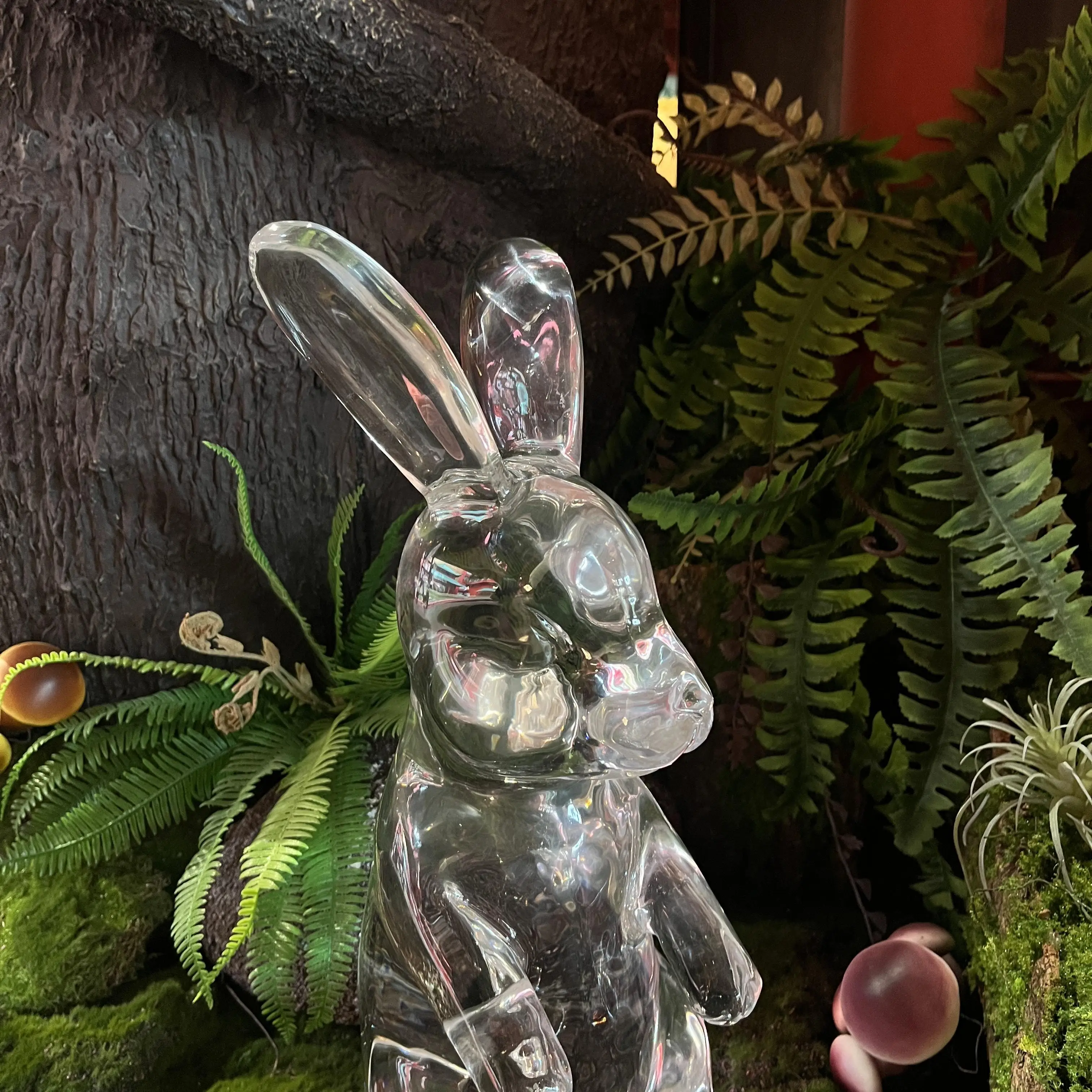 Light luxury decoration Transparent rabbit platinum crystal acrylic sculpture ornament Home jewelry