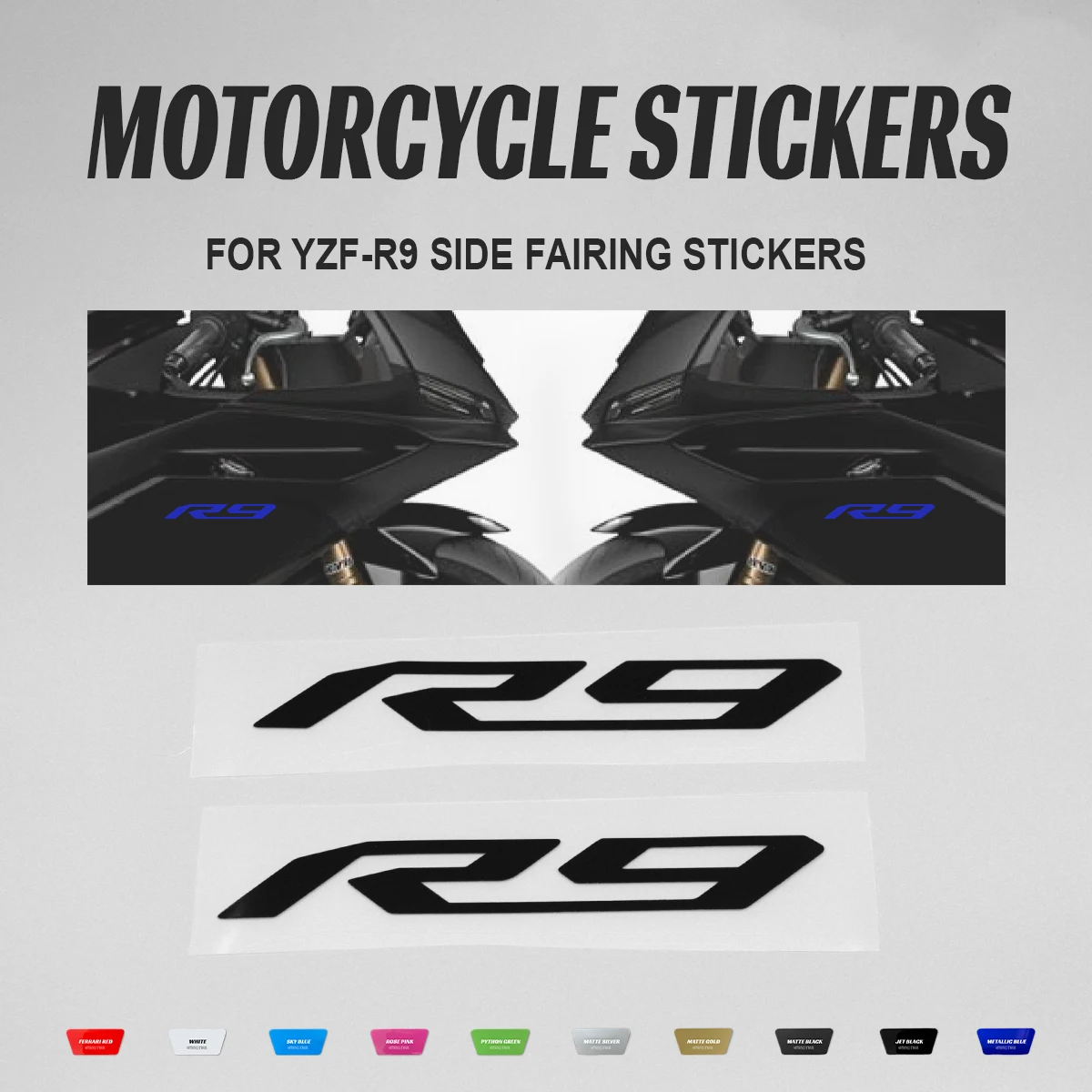 For YZF-R9 YZF R9 Motorcycle Side Body Fairing Decal Sticker Waterproof Vinyl Decorative Accessories 2 Pieces