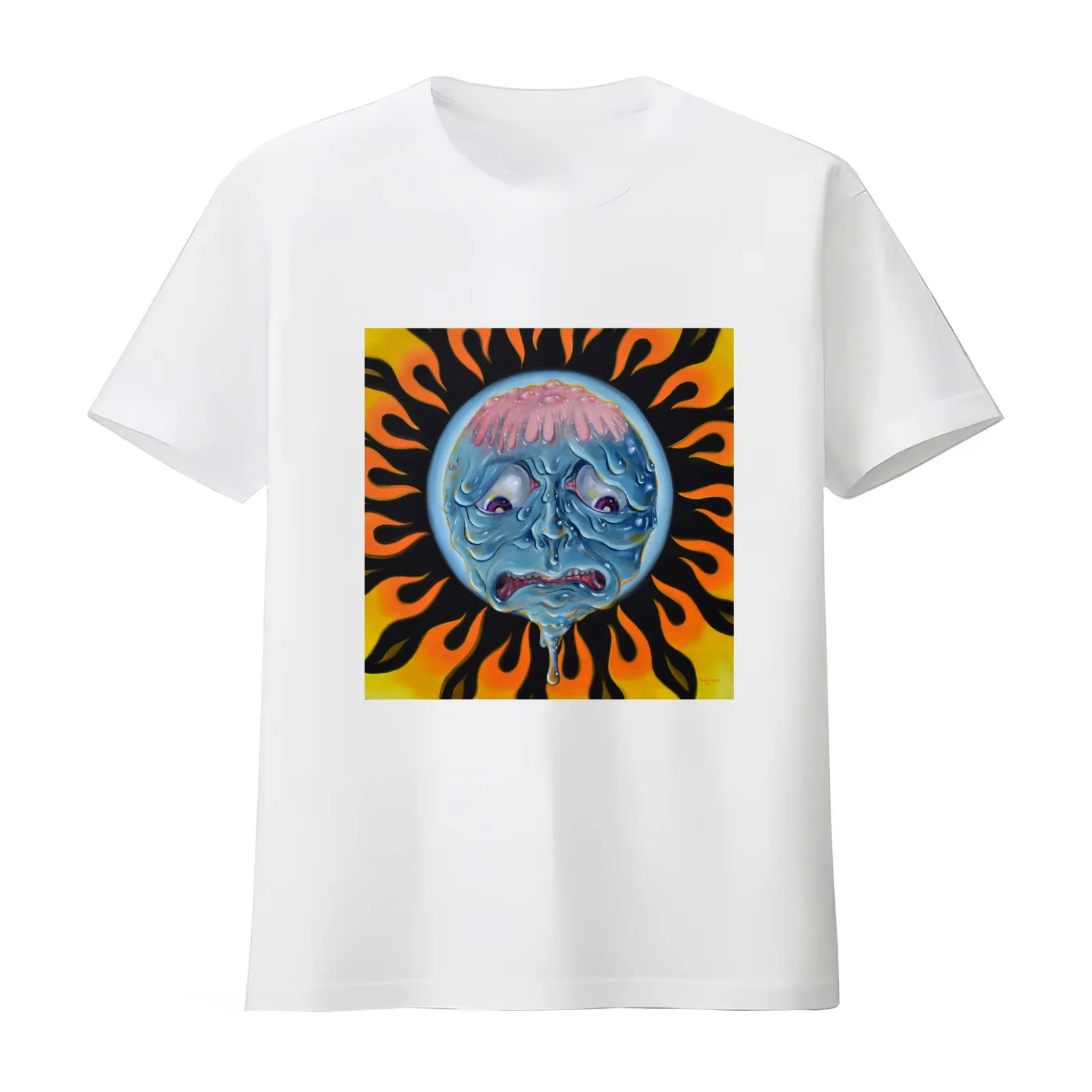 Melt! T-Shirt Summer Casual Cotton Tee Oversized Streetwear Tops Vintage Graphic Print Loose Fit Short Sleeve 100% Cotton