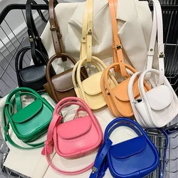 Women's Small Square Shoulder Bag Fashion Candy Color PU Leather Mini Crossbody Bag Lipstick Earphone Coin Purse