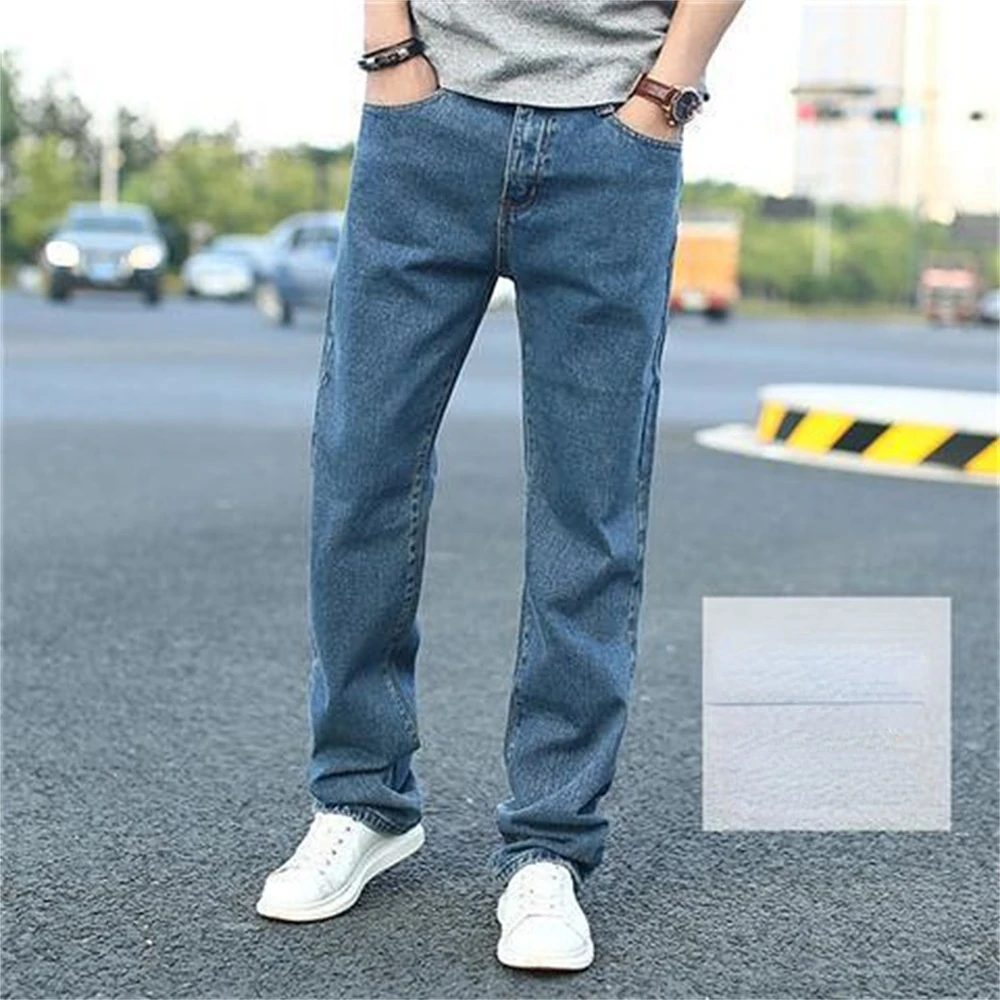 2022 Spring Summer Men's Thin Straight-leg Loose Jeans Classic Style Advanced Stretch Baggy Pants Male Wide leg jeans pants