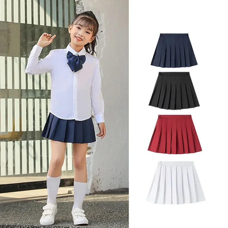 Girls A-Line Skirts 3 4 6 8 10 12 14 16 Years School Uniform Children Short Skirt Kids Pleated Skirt Big Girls Clothes Student