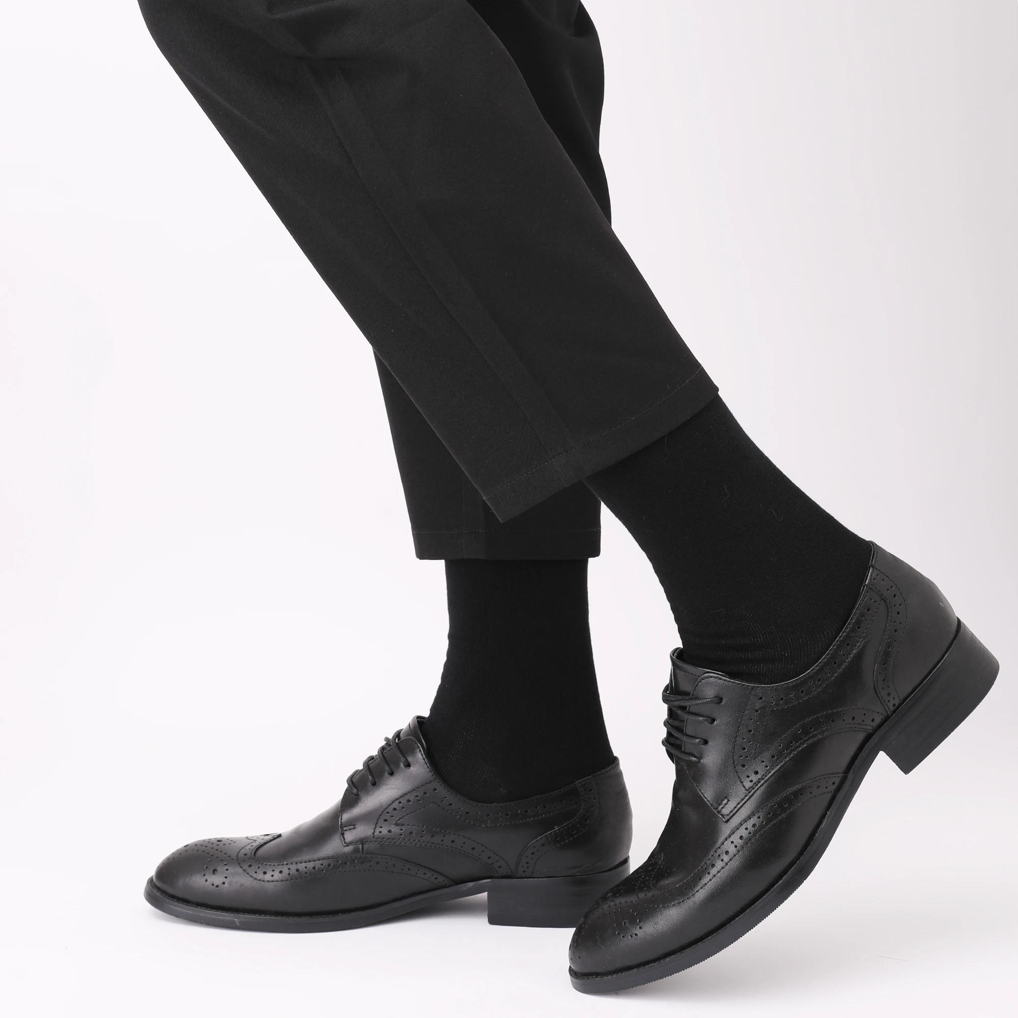6Pairs Mens Dress Socks Black Combed Cotton Plus Size 42-48๏ผHigh Quality Crew Long Socks, Cool Breathable Casual Socks for men