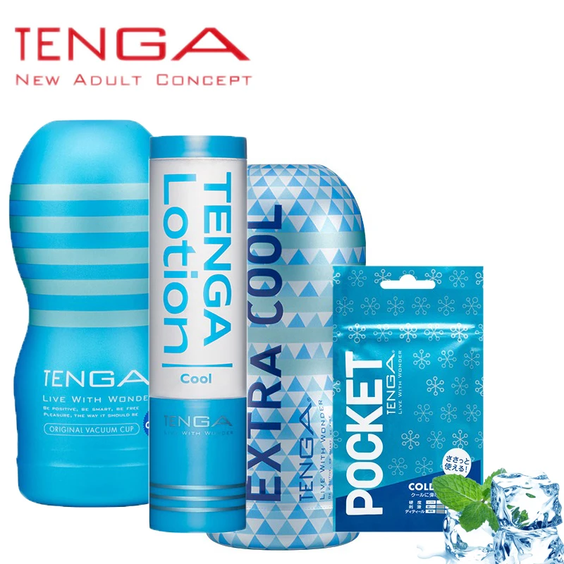 TENGA Cool Masturbator Original Vacuum Cool CUP Pocket Stimulator Pussy Adult Games Soft Pocket Pussy Lubricant for Summer