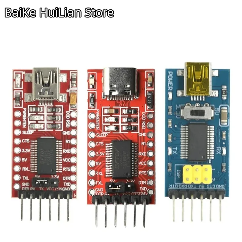 

FT232RL FT232 FTDI USB 3.3V 5.5V to TTL Serial Adapter Module for Arduino FT232 Pro Mini Port USB TO TTL 232 Mini / Type-C USB