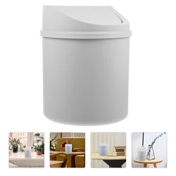 Mini Trash Can With Lid Small Swing Desktop Garbage Bin Waste Basket For Office Study Bedroom Bathroom Kitchen Household
