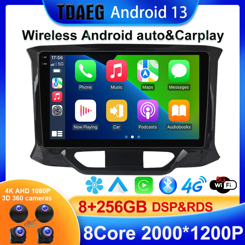 Android 13 256G 8Core DSP Wireless carplay auto For LADA Xray X ray 2015 - 2019 Car Radio Multimedia Video Player Navigation GPS