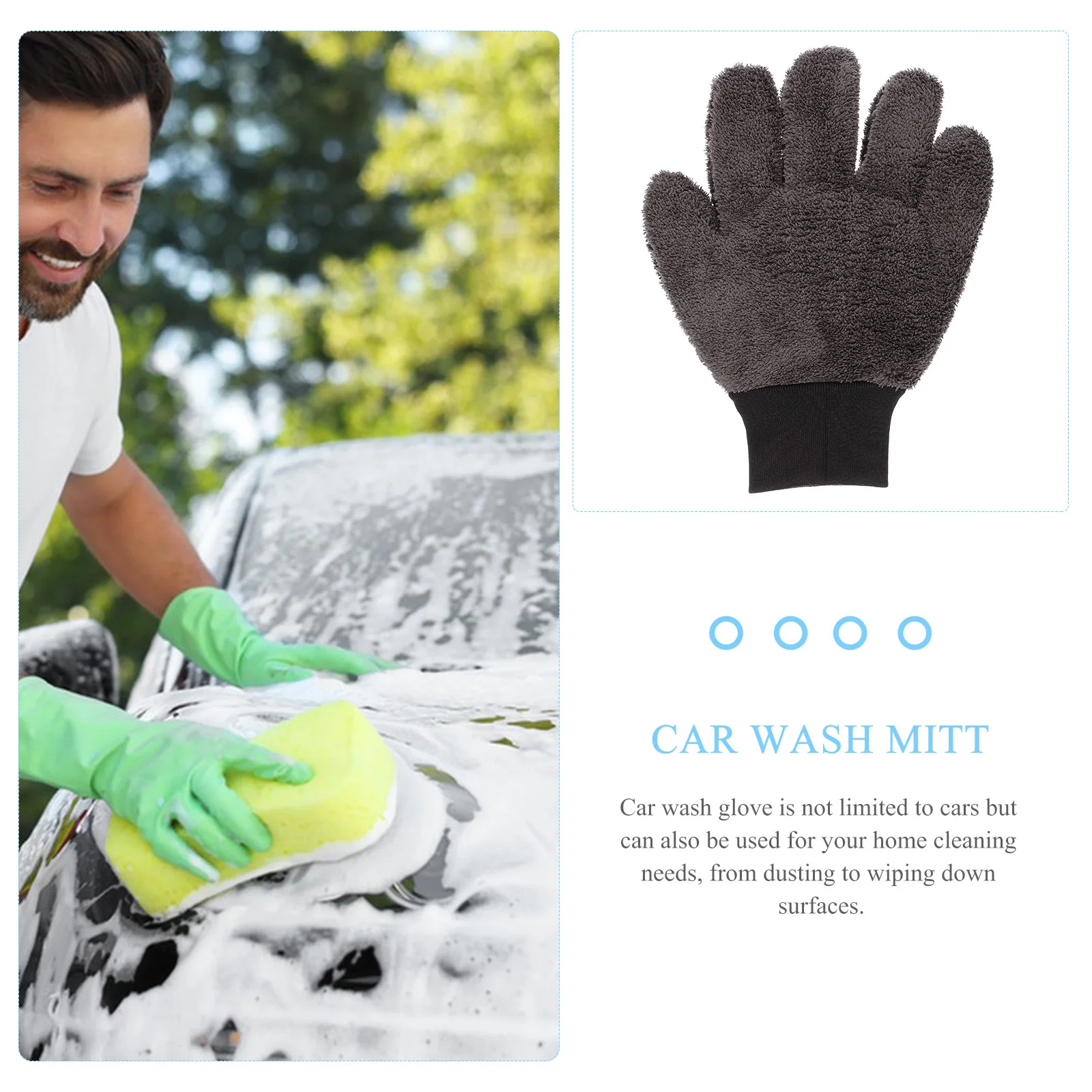 

Car Wash Glove Durable Lightweight Scratch Free Car Cleaning Mitt Automotive Exterior Cleaning Tool Wash Mitt Gloves for Cars