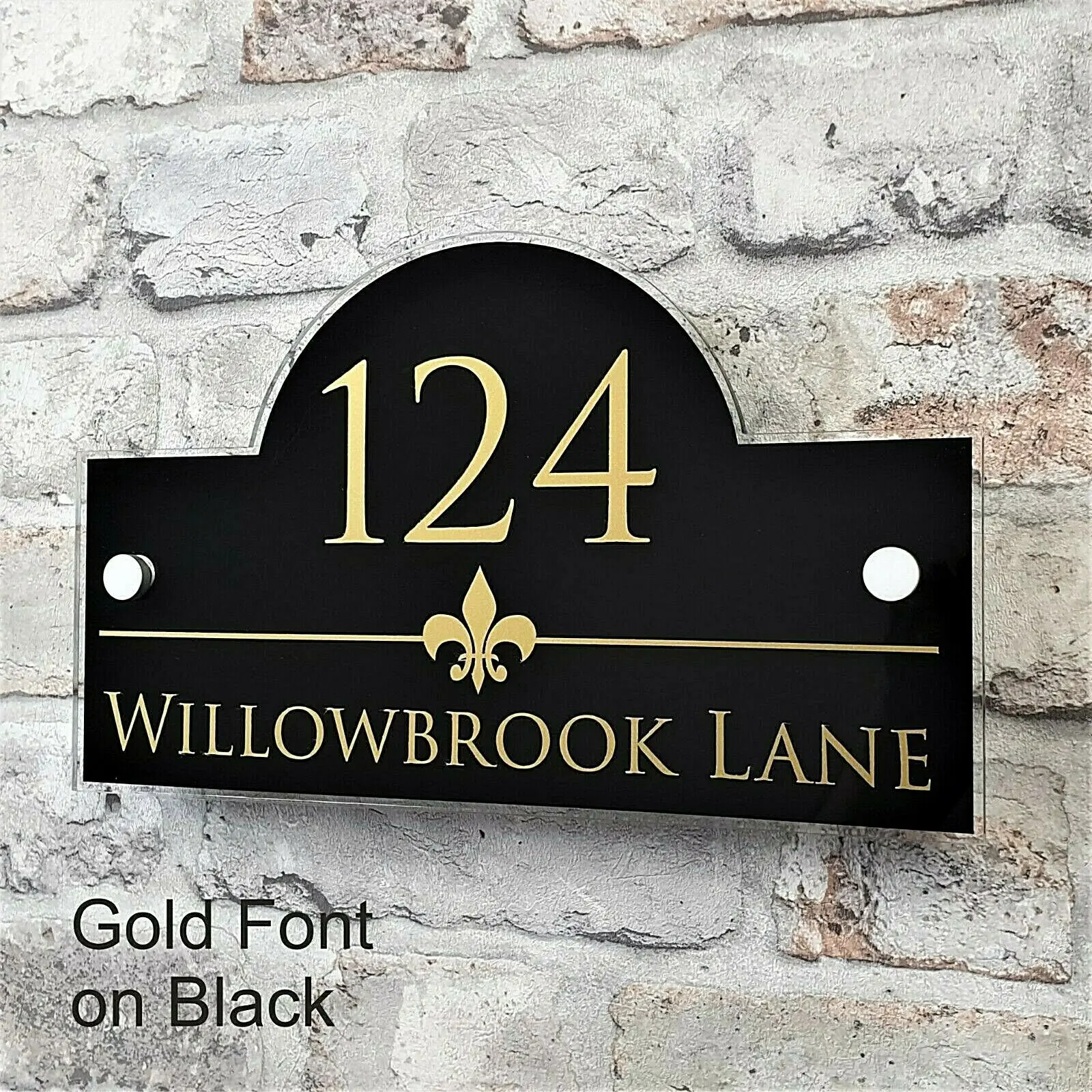 Customize MODERN DOOR NUMBER / ADDRESS PLAQUE GLASS ACRYLIC OUTDOOR HOUSE SIGN