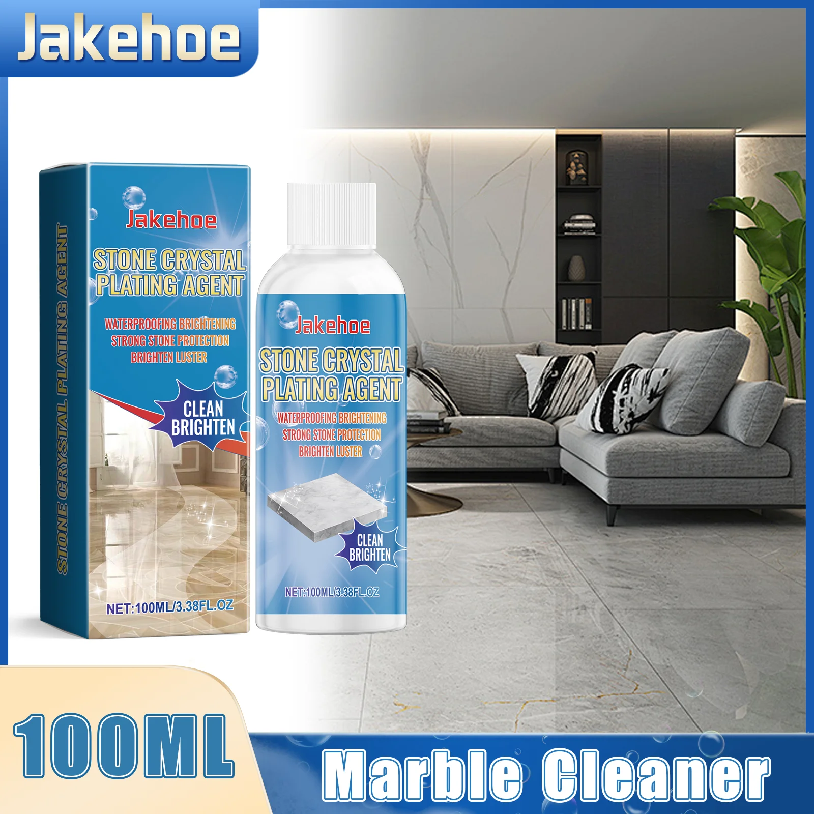 

Jakehoe очиститель плитки для кухни, мраморная плитка, столешница, ремонт царапин, обеззараживание, полировка, отверждение, осветление, восстановление блеска