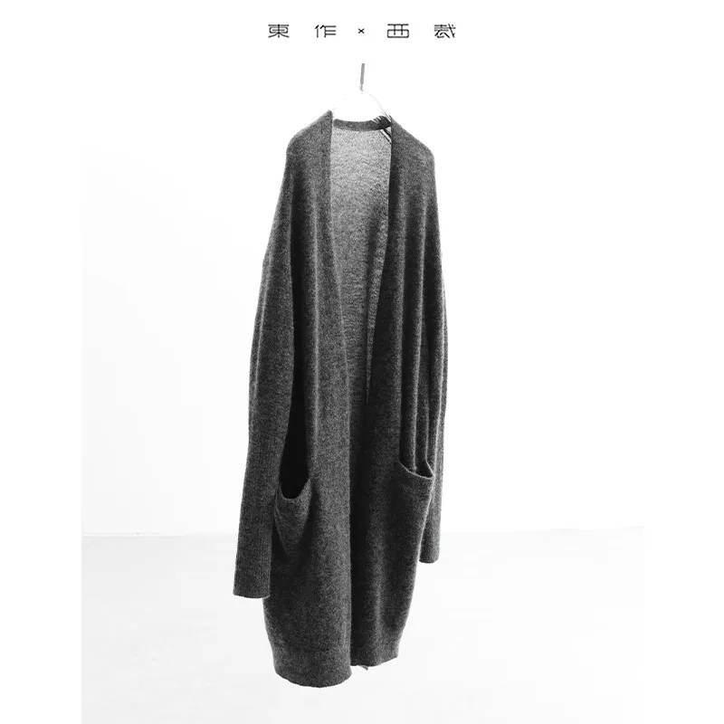

High Street ~ легкий стиль, мохеровый шерстяной кардиган средней длины, пальто, осень-зима 202, новый женский трикотаж, топ для верхней одежды
