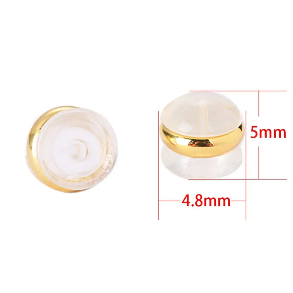 Fabricación de accesorios de cobre transparente, pegamento suave, accesorios de joyería, parte trasera de pendientes, tapones de tapón DIY, tapones traseros para pendientes, almohadillas para pendientes