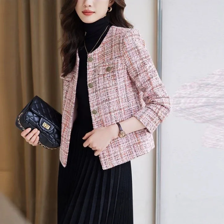 Women's Pink Fragrant Short Coat 2026 New Spring and Autumn Season Tassel Top
