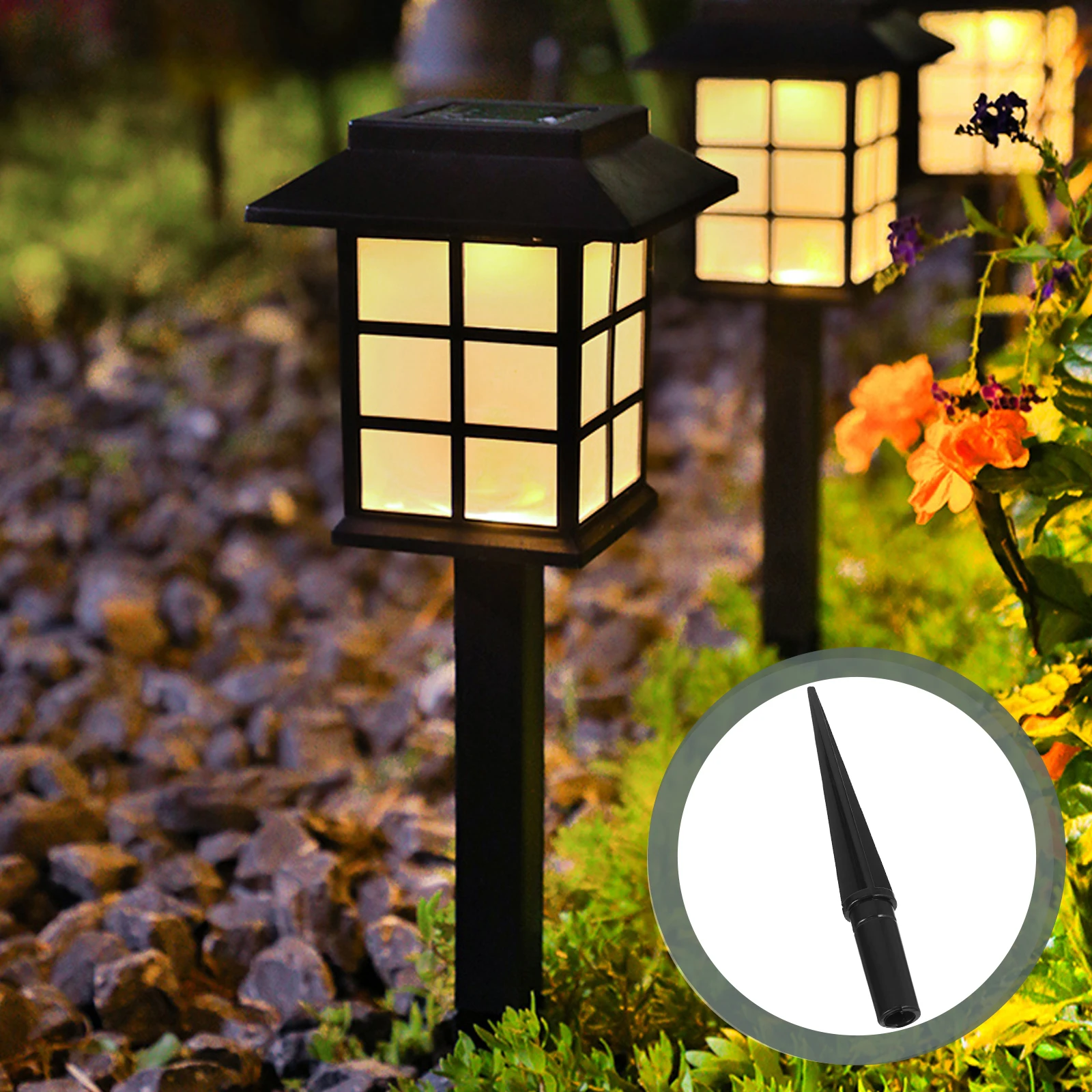 

10pcs Ground Luminous Lamp Stakes Solar Light Spike for Garden Outdoor Plastic Waterproof Durable Lighted Pathway Decoration