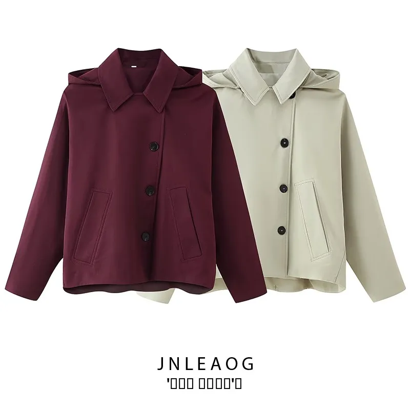 

Faionable Batwing Long Sve ort Coat Jaet Autumn New Arrival Women's Clothing Straight Cut Commute Sle Polyester Fiber