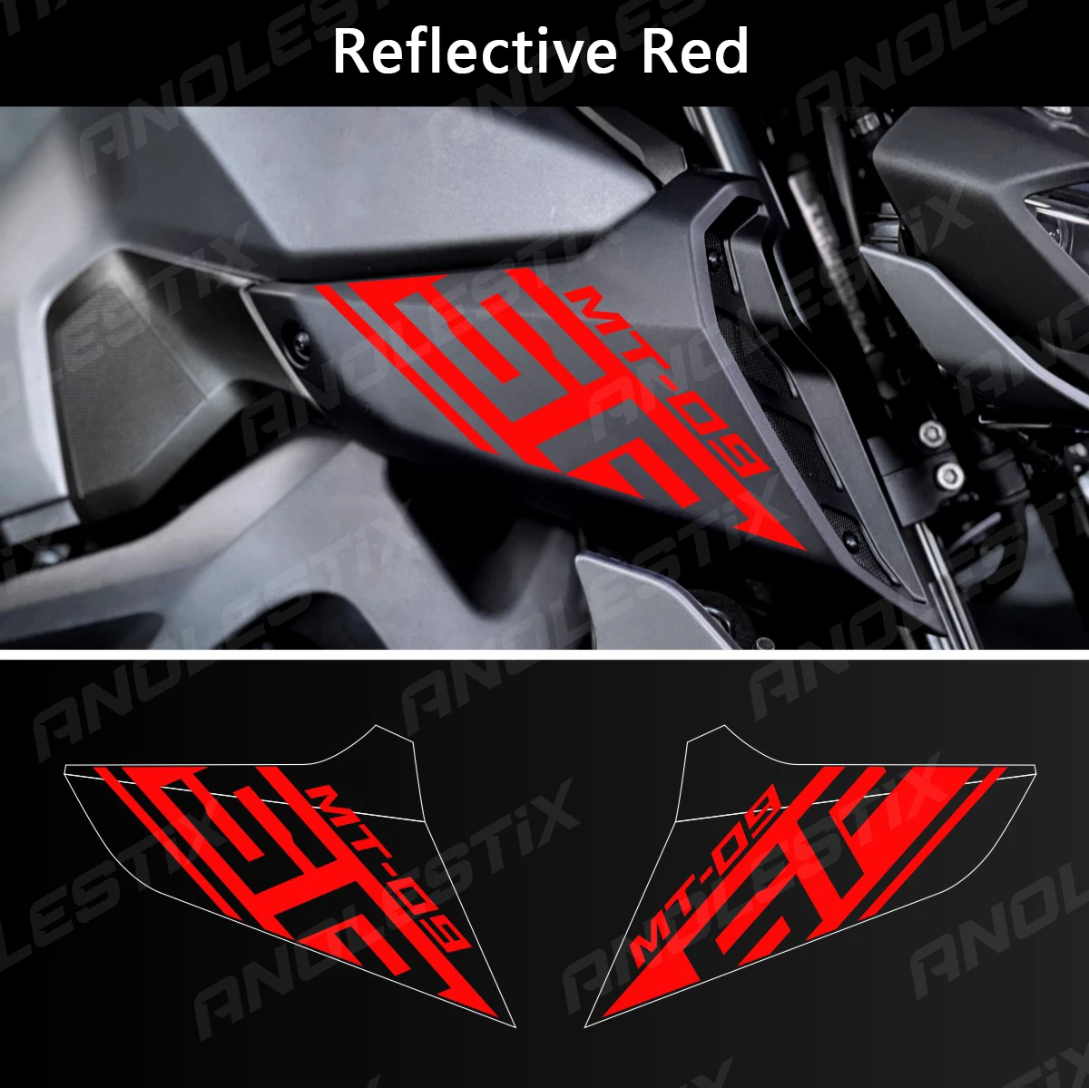 AnoleStix-Juego de logotipos reflectantes para motocicleta, calcomanías con emblema de entrada de aire para YAMAHA MT09SP, MT-09SP, 2018, 2019, 2020, 2020