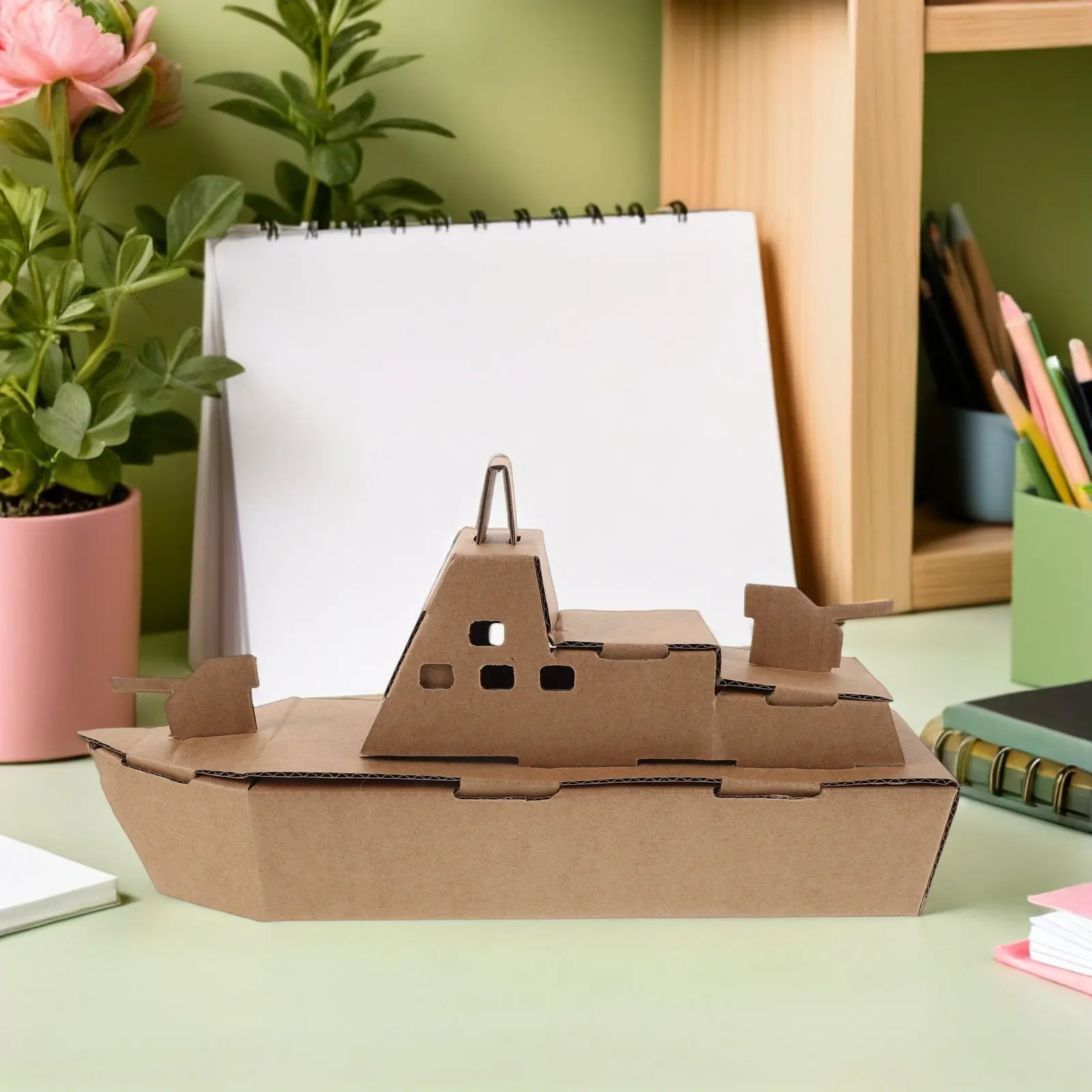 

4Pcs Paper Craft Kit Creative Cardboard Construction Kit Easy Assemble Coloring for Kids Home School Art Projects Handmade