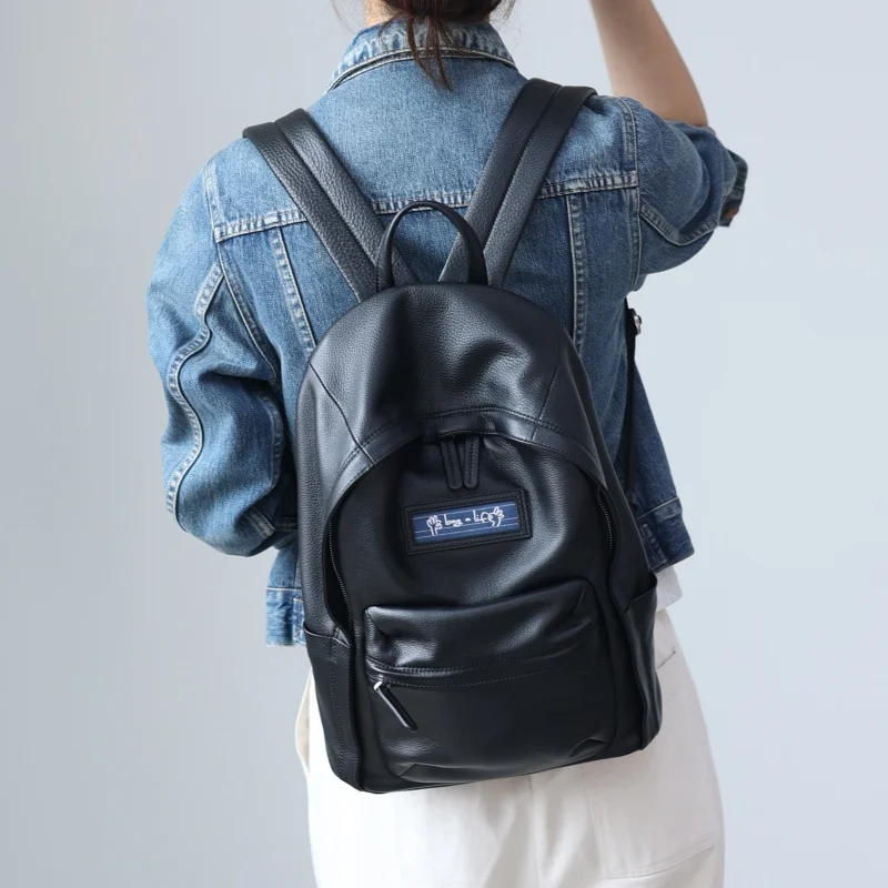 Genuine Leather Luxury Backpack For Women And Men Suitable For Business Short Traveling Daily Commuting
