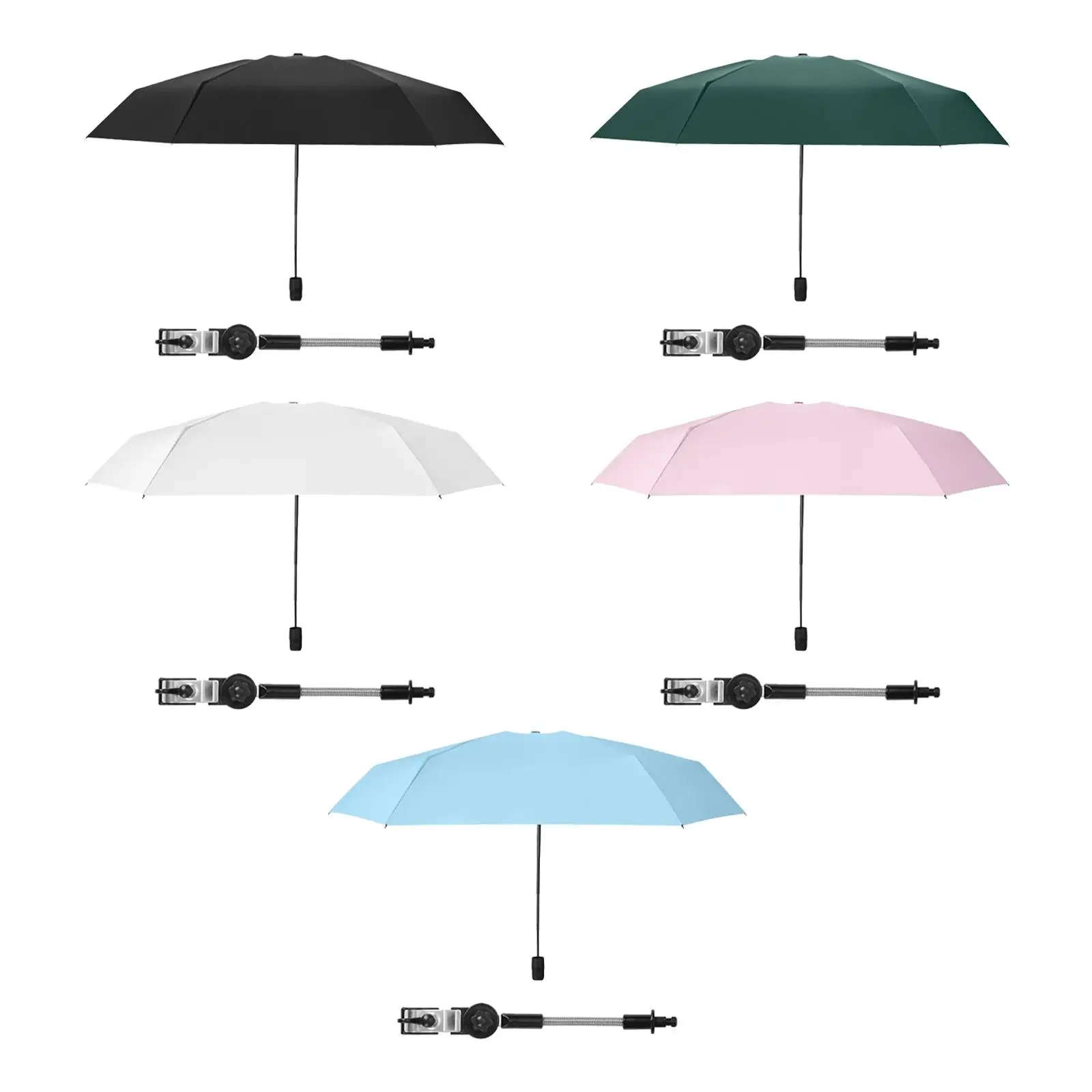 

Parasol Beach Umbrella Adjustable with Clamp 90cm Diamter Universal Umbrella for Accessories Chair