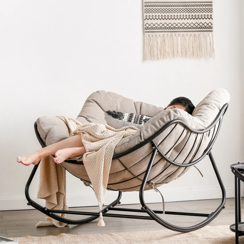 

Rocking Chair Recliner Adult Solid Home Lazy Leisure Chair Balcony Outdoor Couch Rocking Chair Leisure Sofa Chair