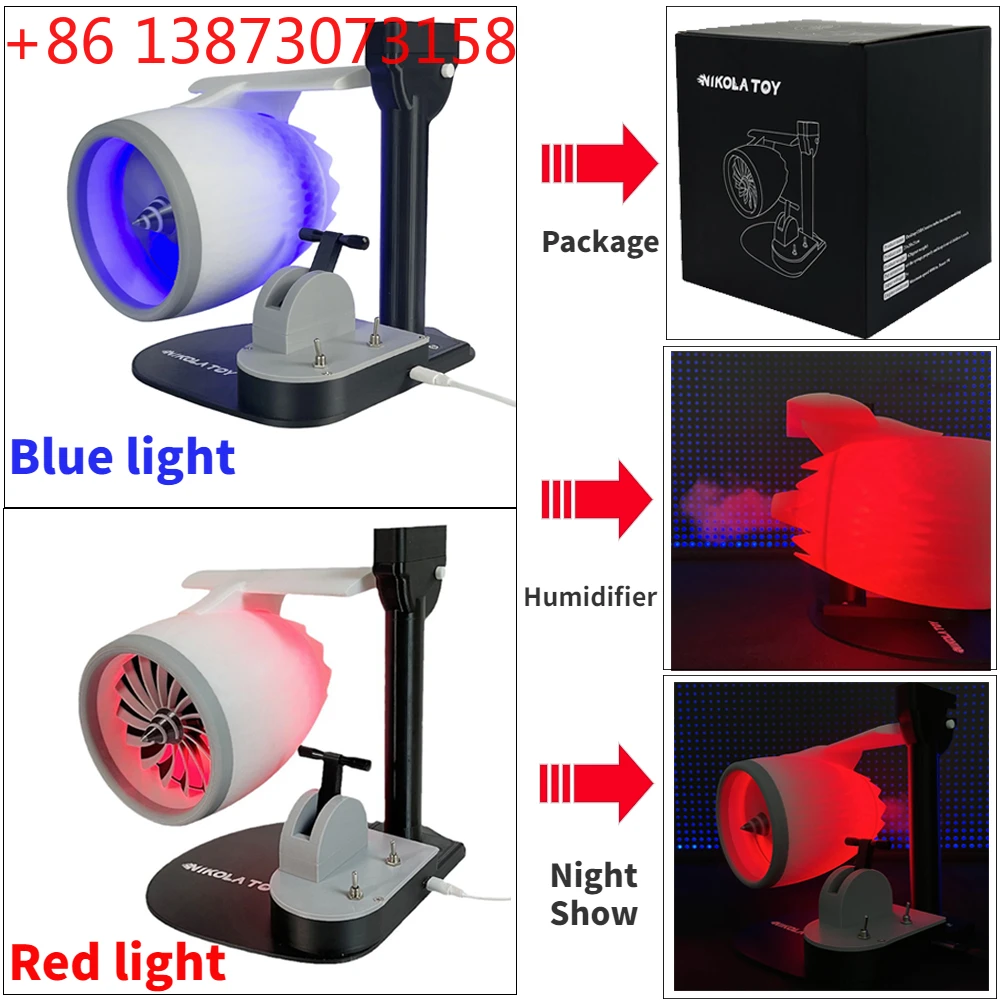 

USB-вентилятор JetFan Desktop Turbofan с синей подсветкой, улучшенная версия с увлажнителем и синей подсветкой на задней панели