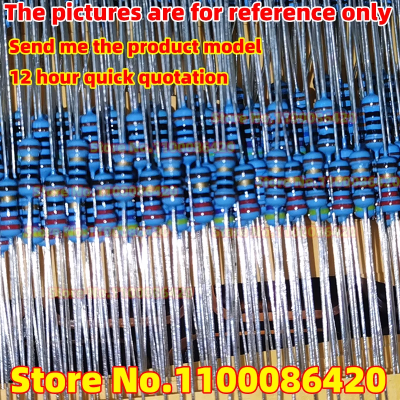 100PCS New Metal film resistor element 1% color ring 1M 2M 4.7M 10M 300K 330K 430K 470K 510K 560K 620K 680K 720K 820K 910k 1.2m