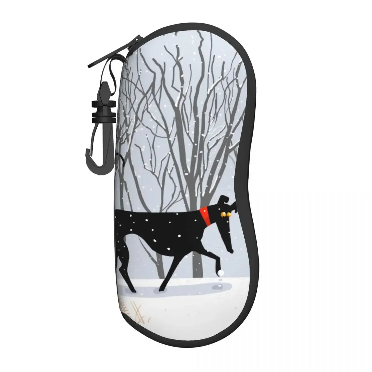 Winter Hound Eyeglass Glasses Case Men Women Soft Greyhound Whippet Sighthound Dog Sunglasses Protective Bag