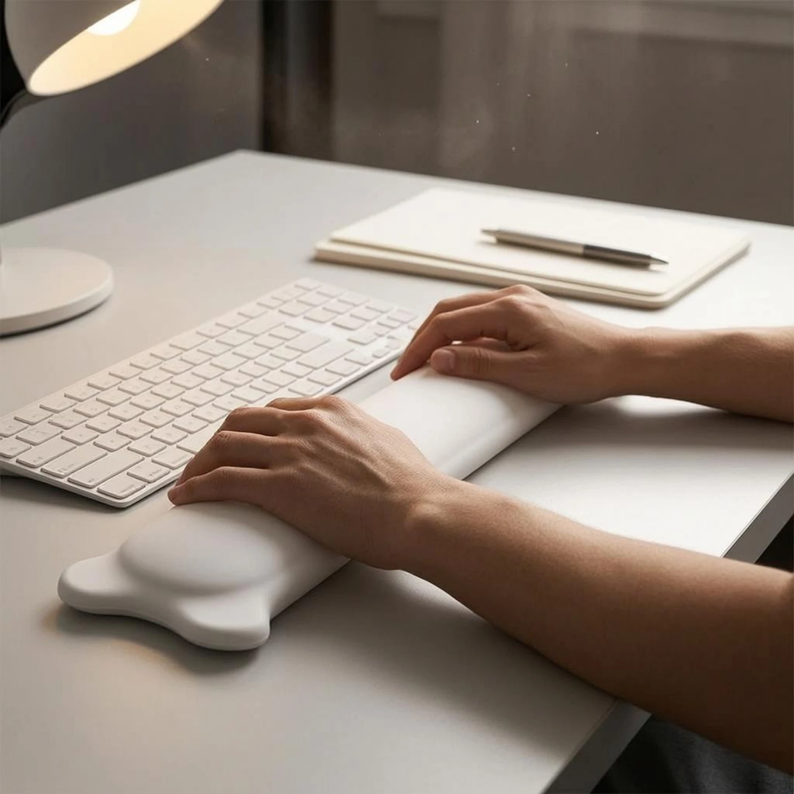 Keyboard Wrist Rest Silicone-Filled Padded Hand Rest Computer Accessory Rounded Profile Raised Ends