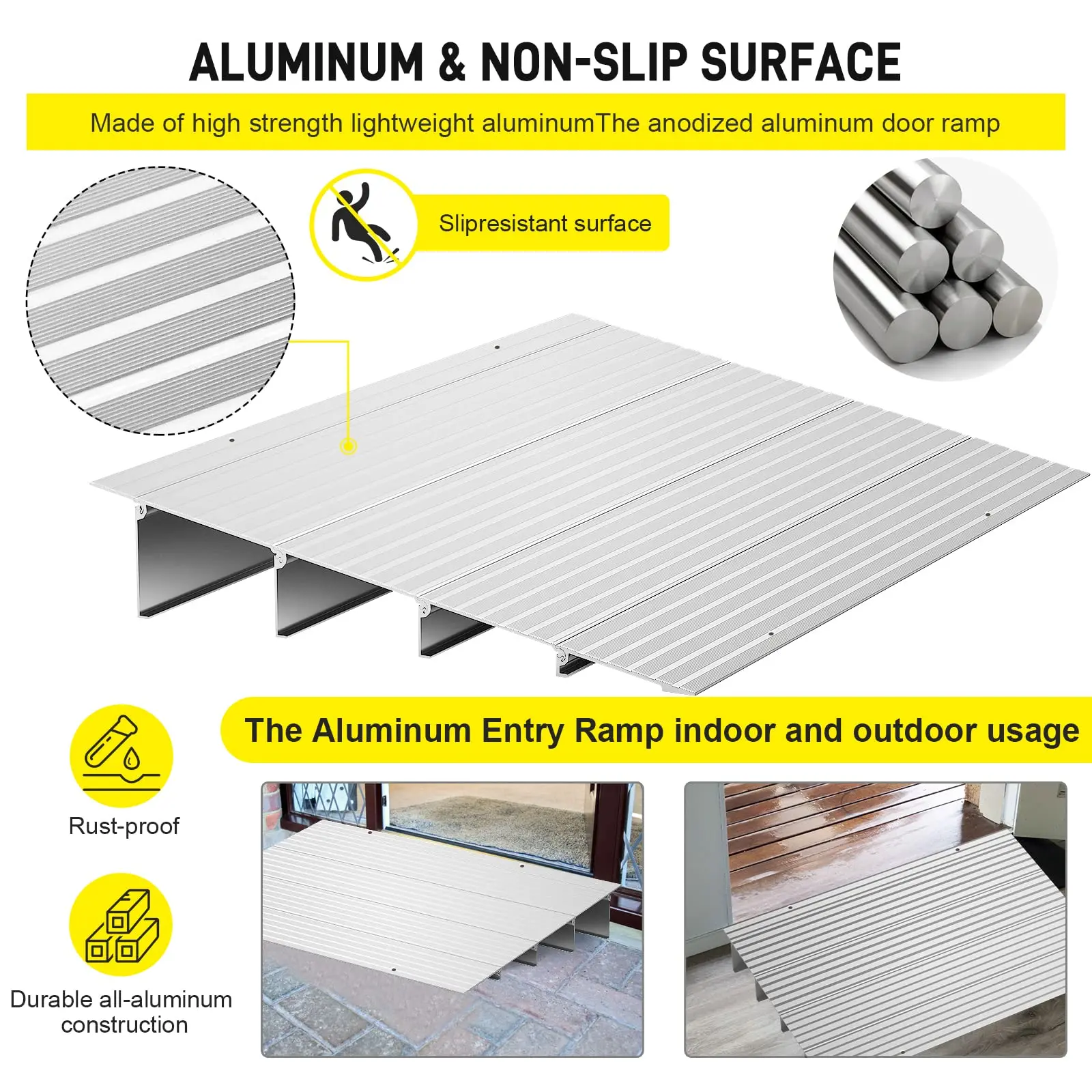 

Threshold Ramps for Doorways 1/2/3/4/5" Rise, Aluminum Door Threshold Ramp Adjustable Threshold Ramp for Wheelchairs Truck Bikes