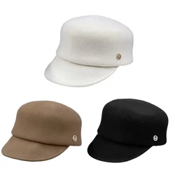 2025 New Pure Wool M Equestrian Cap Fedoras Women Autumn Winter High Quality All Match Cap Outdoor British Fashion Knights Hat