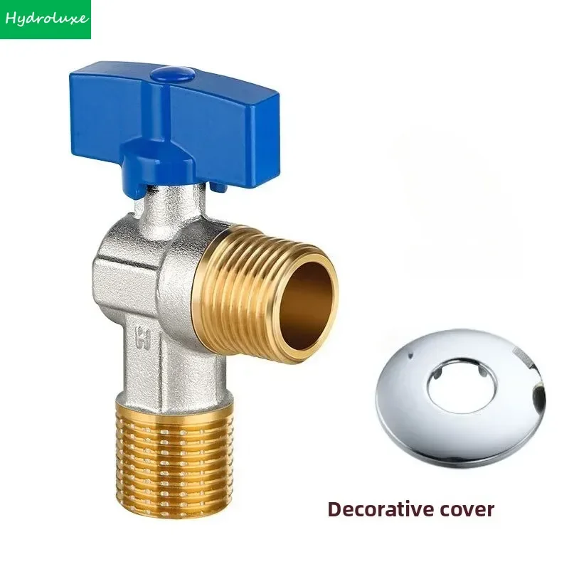 Brass Titanium G1/2 Toilet Flush Solid Brass Angle Valve Bathroom Accessories Water Control Valve Antique Triangle Valve The Tap