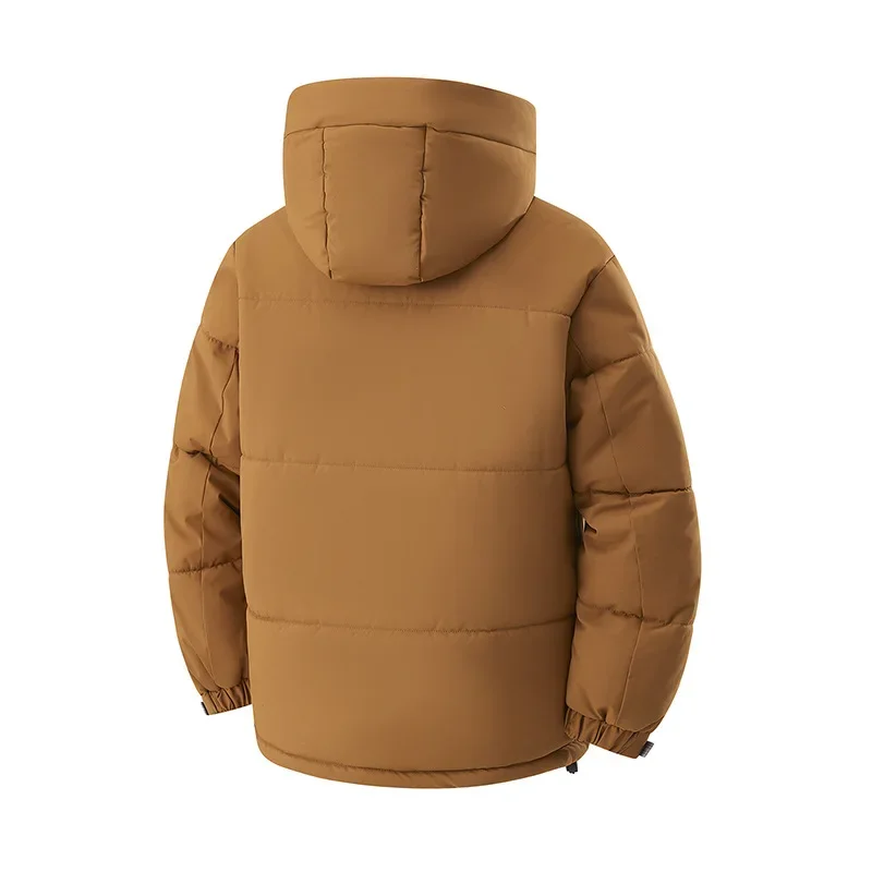 Man Winter Coat New Contarst Color Stand Collar Pocket Male Cargo Jacket Thicken Loose Long Sleeve Warm Casual Men Outerwear