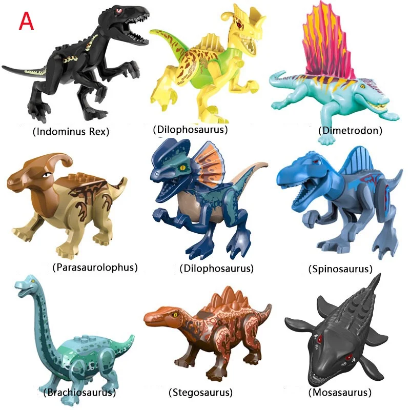 2025 dinosaures jurassiques tyrannosaure Rex Wyvern Velociraptor stégosaure blocs de construction jouets pour enfants briques figurines jouet