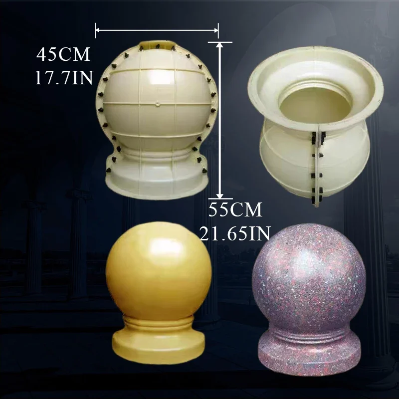 Feng Shui Cement Ball Mold for Balcony Corner Column Block Car round Pier Square Marble Casting DIY Home Garden Decor Tool