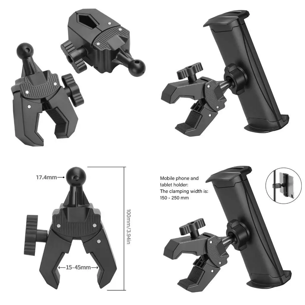 

31BA Multiple Corner Modifiable Grip Mount Direct current 5 13 Foot Phones Tablets for Desk Door Window Cycle Motorbike Use