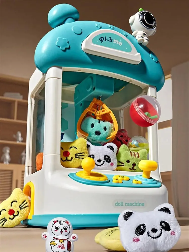 Claw Machine for Kids Mini Vending Machines Arcade Candy Indoor Claw Game Prizes Toy Electronic Music Catch Doll Machine Gift