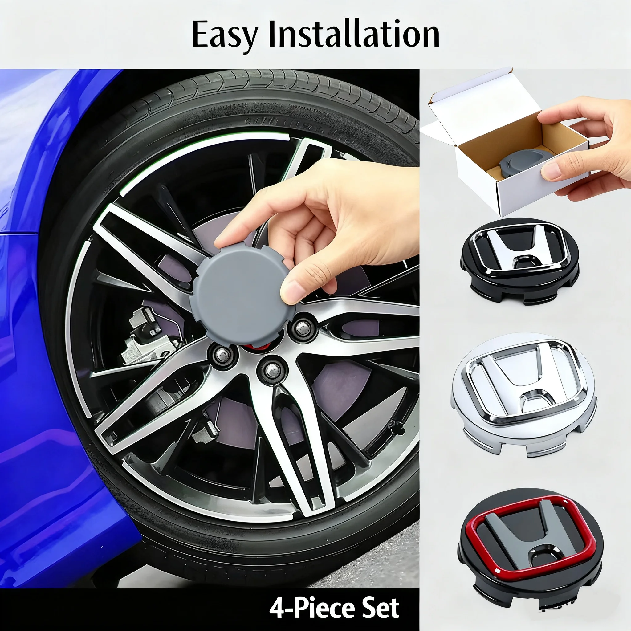 Couvercle central de roue de voiture, 4 pièces, accessoires de décoration pour Honda Civic Fit Jazz Accord Pilot CRV Odyssey passeport City HRV