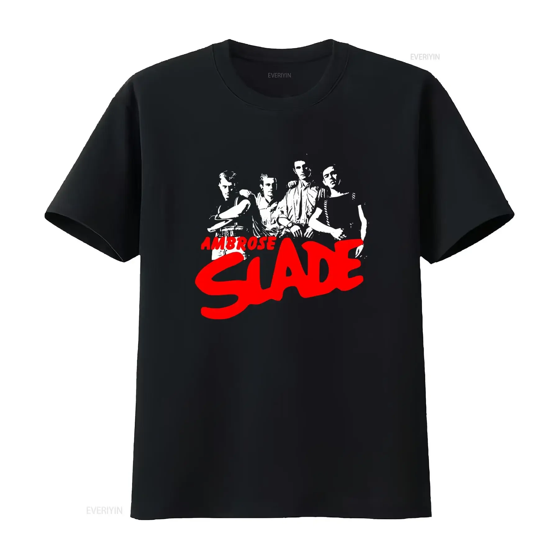 Rock Music Ambrose Slade Cotton T Shirt Featuring Dave Hill Noddy Holder vintage Washed Versatile designer clothes Slightly