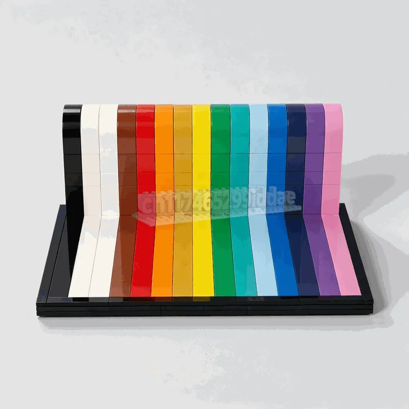 583PCS Color Spectrum Character Display Building Blocks Creative Rainbow Scene Model DIY Assembly Toy Collection Festival Gift
