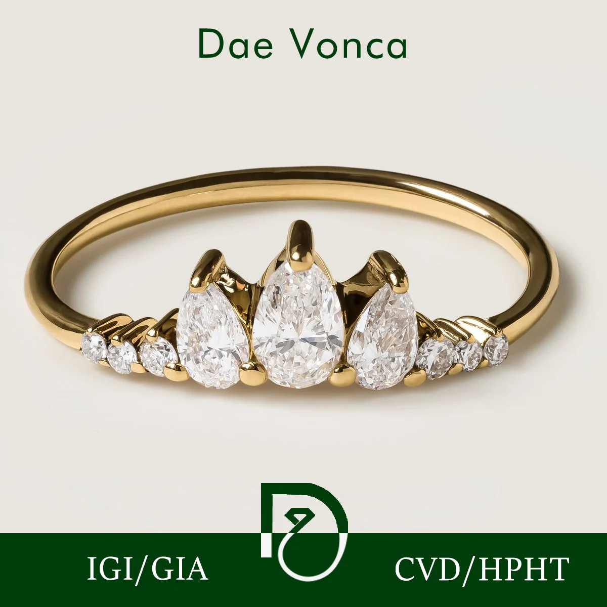 Exquisite Swan Princess Shaped Lab Diamond Ring 9K/14K/18K Yellow Gold Pear Shaped Lab Diamond Wedding Ring For Women Jewelry