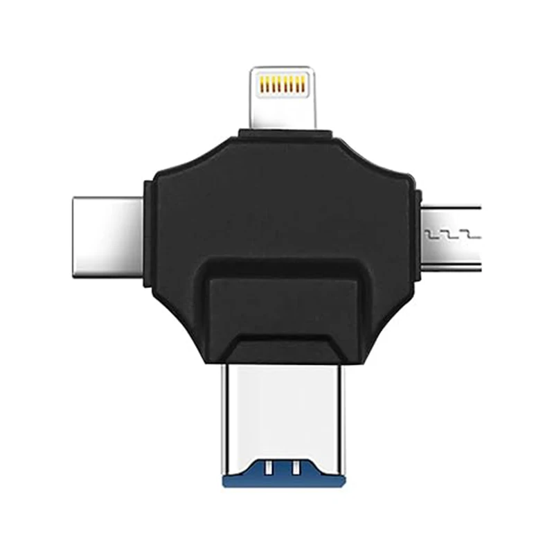 Набор 4 в 1 карт-ридеров Toopro OTG, совместимый с устройствами Apple, Android, Type-C, портативный адаптер карт памяти, поддерживает TF-карты