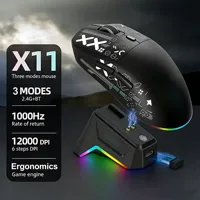 NUEVO Ratón Inalámbrico para Juegos con Retroiluminación RGB y Base de Carga, Triple Modo, Óptico 1K, Ergonómico, para Esports 2026