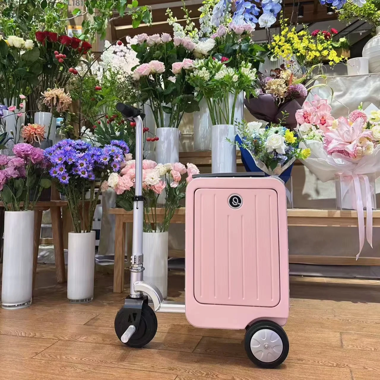 

2026 new arrivals Beautiful Candy Colored Smart Luggage Boardable Electric Luggage with Password Lock